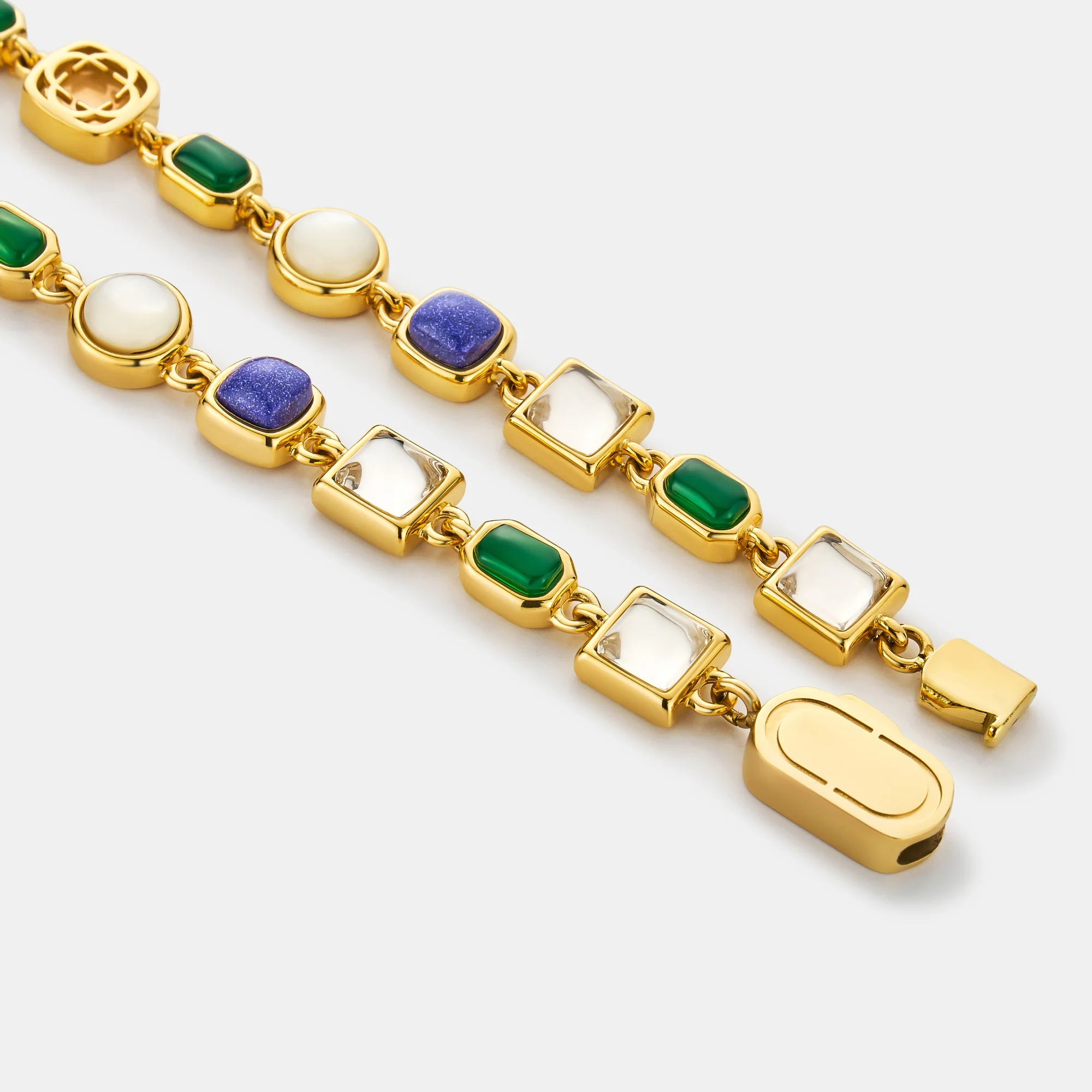 Blue Crystal Gemstone Necklace (Gold) - Image 9