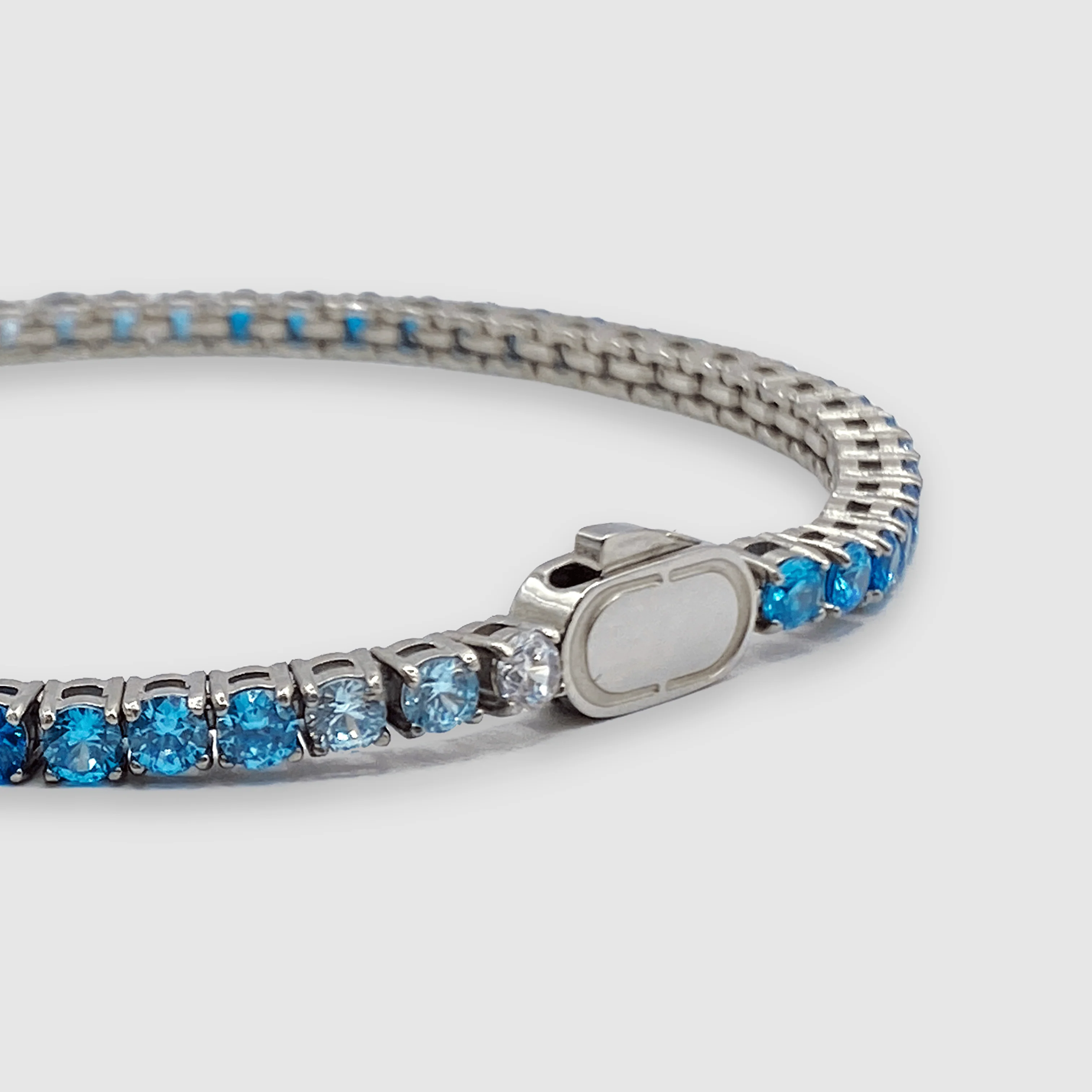 Blue Tennis Bracelet (Silver) 3mm - Image 8