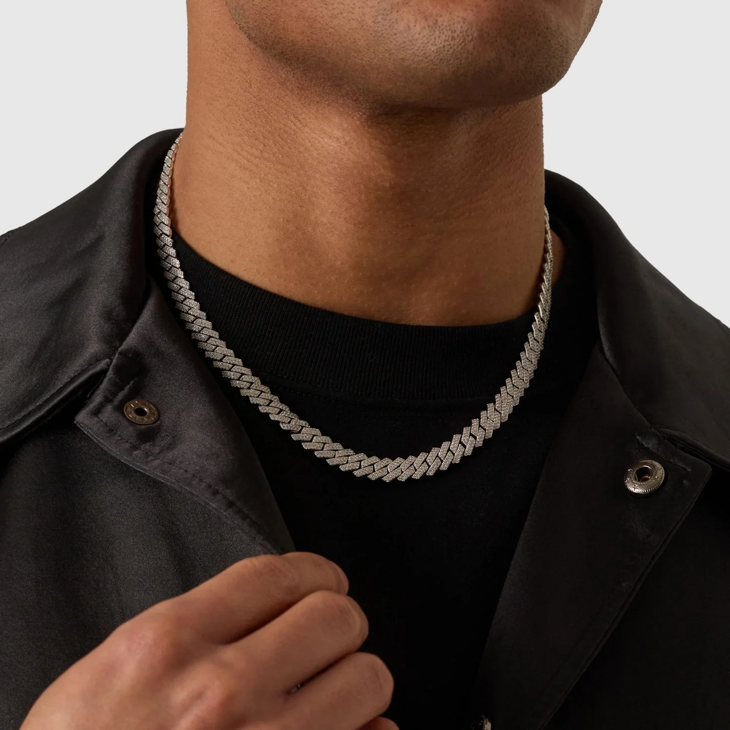 Prong Link Iced Cuban (Silver) 8mm - Image 10