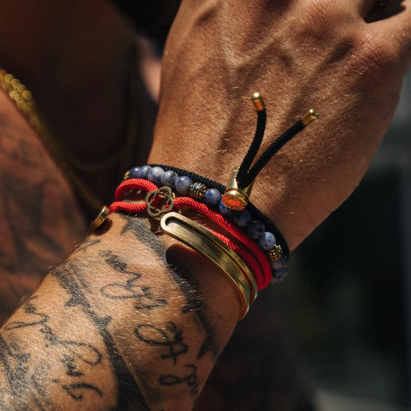 Red Cord Bracelet (Gold) - Image 6