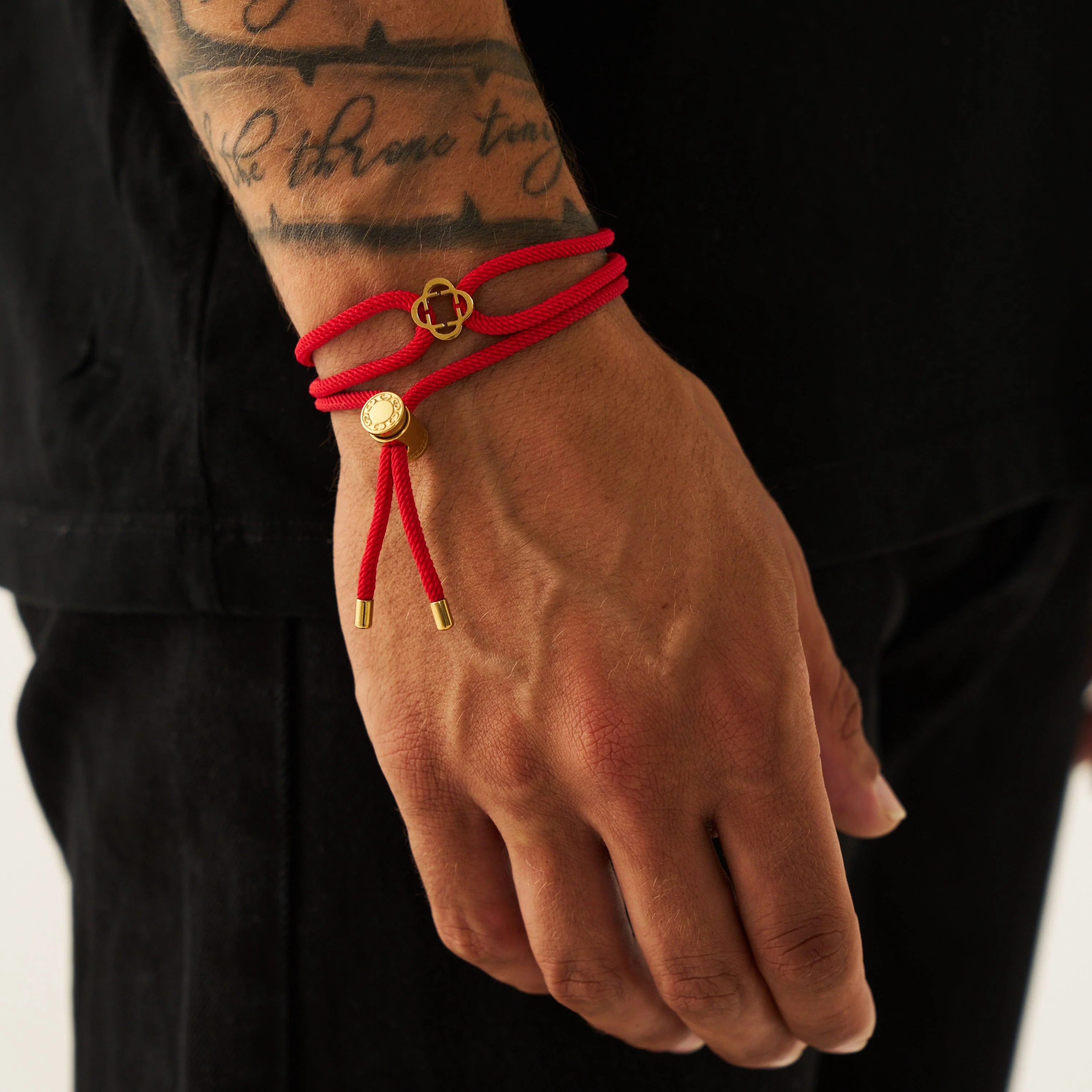 Red Cord Bracelet (Gold) - Image 7