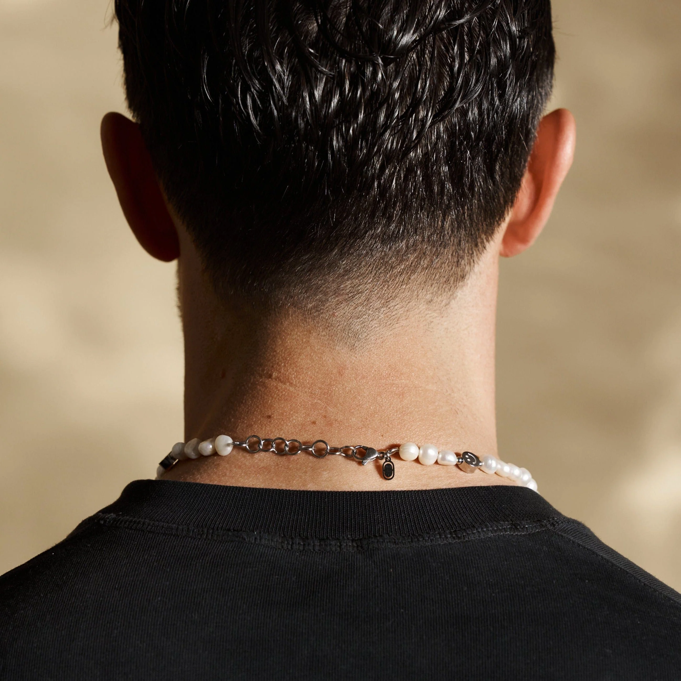 Smiley Real Pearl Necklace (Silver) - Image 5